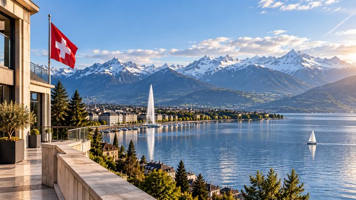 View of Geneva and Lake Geneva